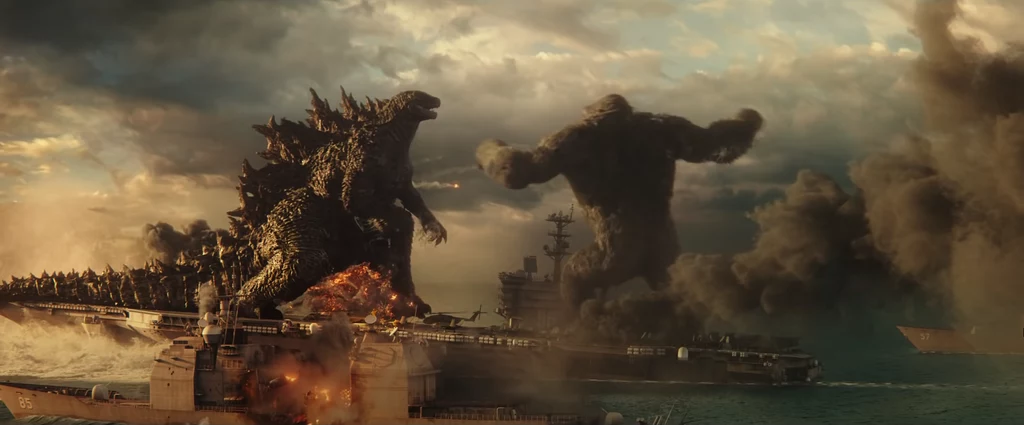 Starcie tytanów to jednocześnie starcie dwóch różnych kultur, które trwa już od kilku dekad. Kadr z filmu "Godzilla kontra Kong" (2021)