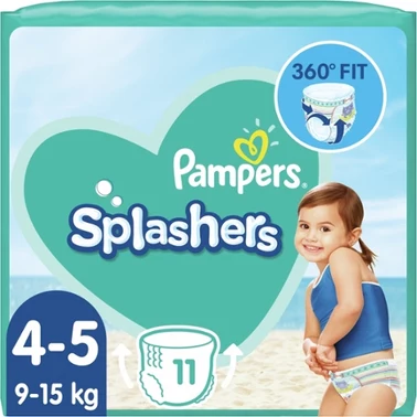 Pampers Splashers Baby Shark Pieluchomajtki do pływania, rozmiar 4, 9-15kg, 11szt - 4