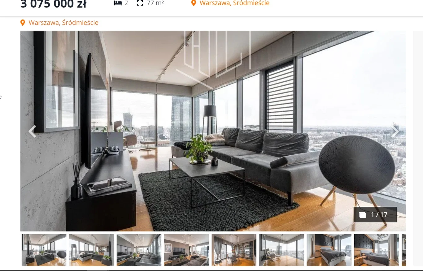 Klaudia Halejcio i jej ukochany sprzedają apartament za 3 miliony złotych (otodom.pl, fot. hryb.pl)