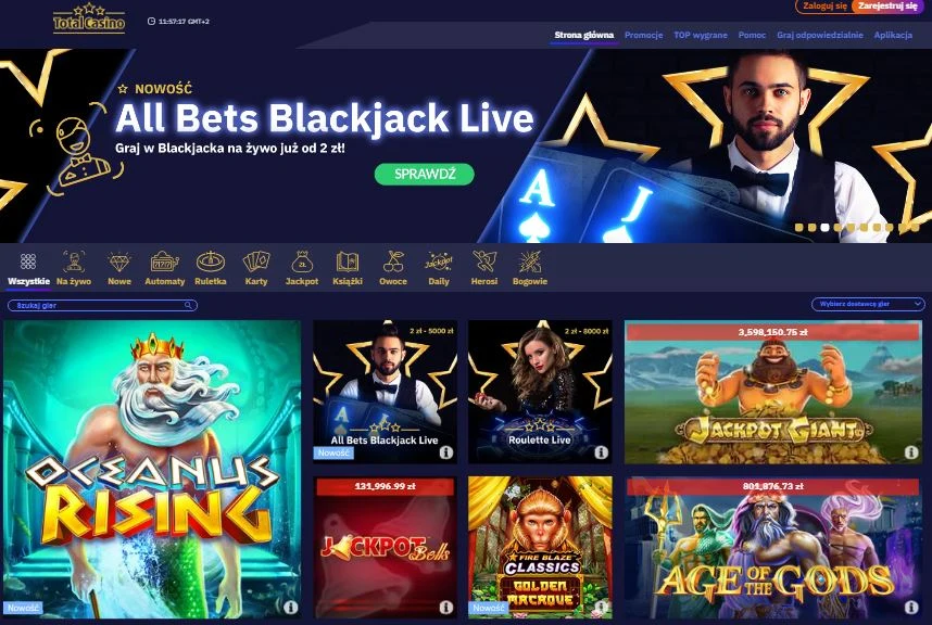 Totalizator Sportowy udostępnił klientom jedyne legalne kasyno internetowe w Polsce – Total Casino oraz sieć ponad 500 salonów gier na automatach poza kasynami gry.