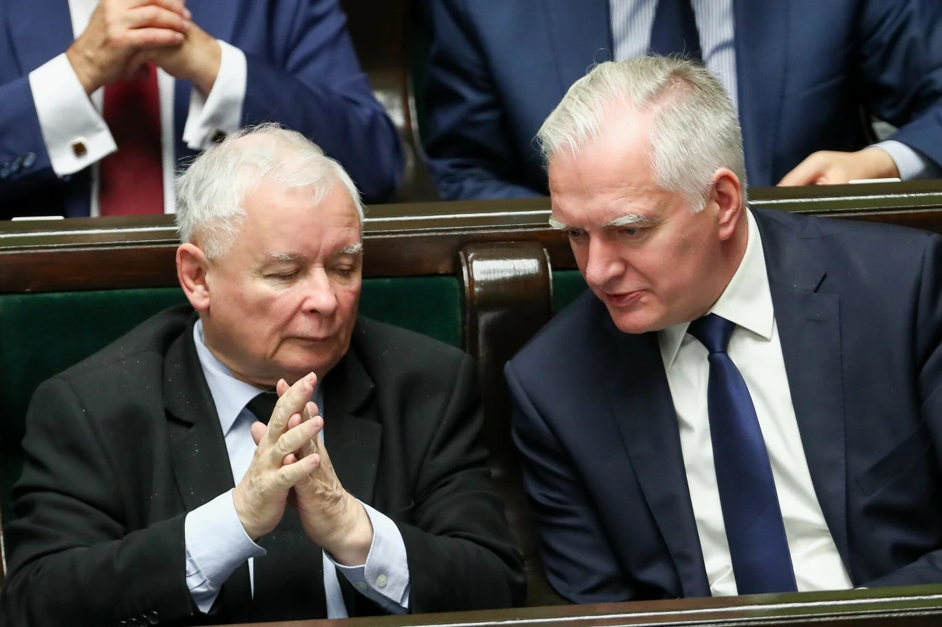 Jarosław Kaczyński i Jarosław Gowin w Sejmie
