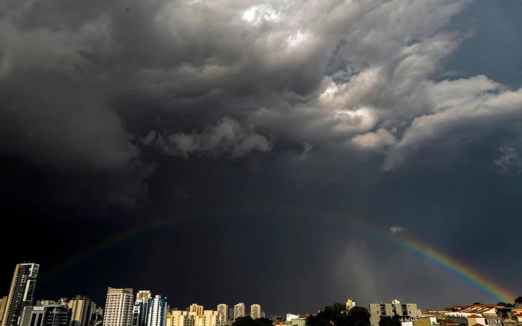 Burza na Sao Paulo, Brazylia.