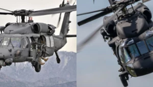 Dwa śmigłowce dla wojsk specjalnych. Po lewej amerykański HH-60G Pave Hawk. Po prawej polski S-70i. Różnice widać gołym okiem