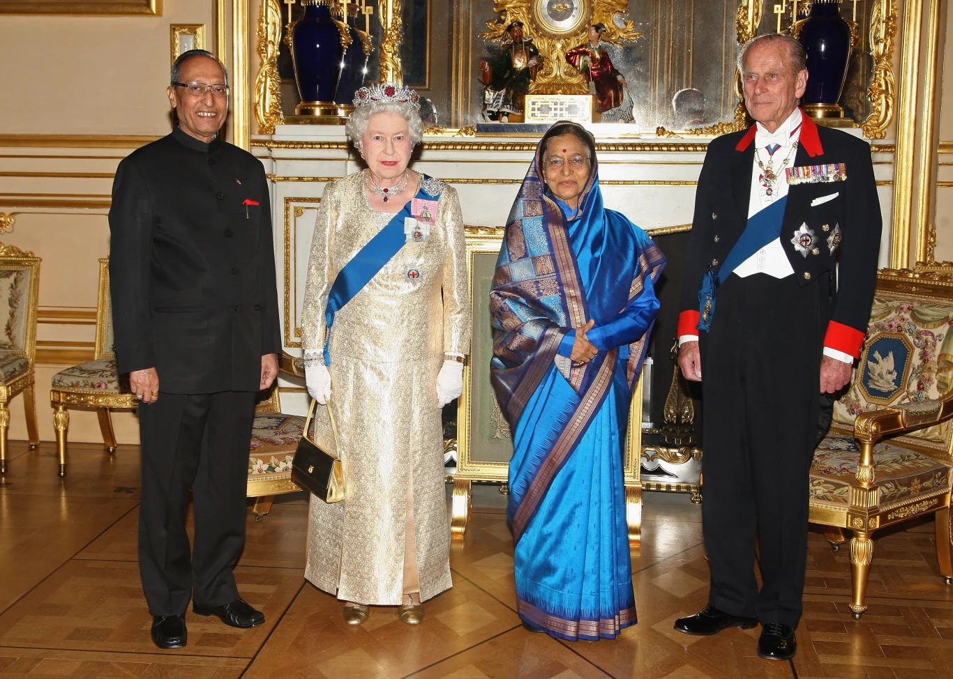 Książę FIlip, Królowa Elżbieta i prezydent Indii.
