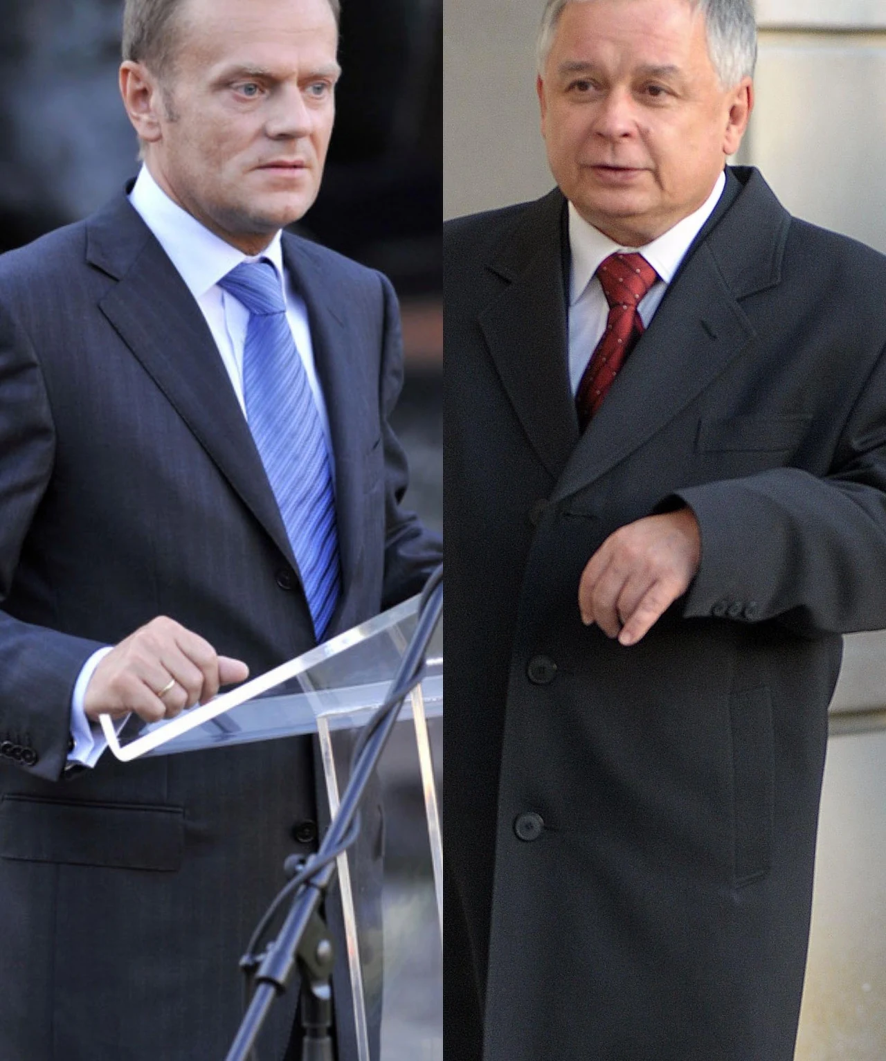 Donald Tusk i Lech Kaczyński