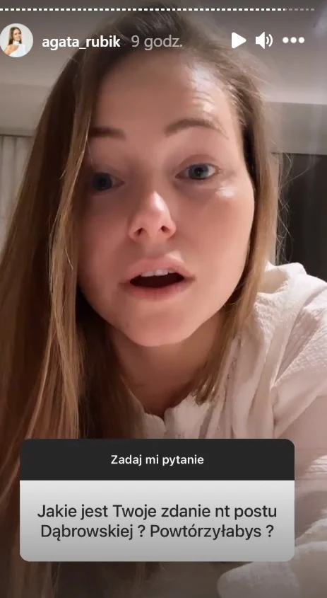 Screenshot z Instastory @agata_rubik Screenshot z Instastory @agata_rubik