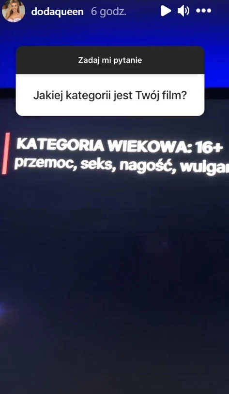 Screenshot z Instastories @dodaqueen Screenshot z Instastories @dodaqueen
