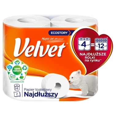 Velvet Najdłuższy Papier toaletowy 4 rolki - 3