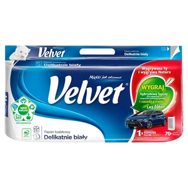 Velvet Delikatnie Biały Papier toaletowy 8 rolek - 8