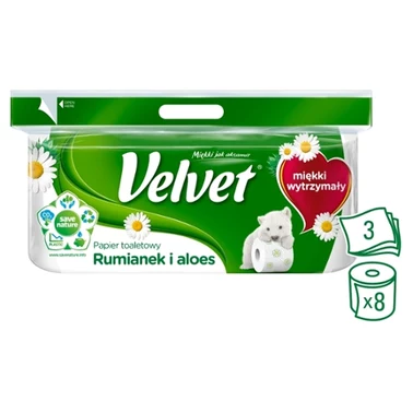 Velvet Rumianek i Aloes Papier toaletowy 8 rolek - 7