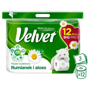 Velvet Rumianek i aloes Papier toaletowy 12 rolek - 7