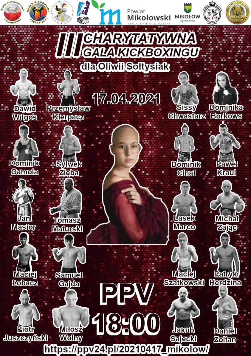 plakat anonsujący III Charytatywną Galę Kick-Boxingu w Mikołowie plakat anonsujący III Charytatywną Galę Kick-Boxingu w Mikołowie