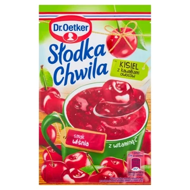 Dr. Oetker Słodka Chwila Kisiel z kawałkami owoców smak wiśnia 31,5 g - 2