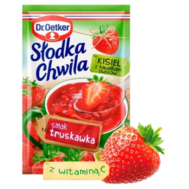 Dr. Oetker Słodka Chwila Kisiel z kawałkami owoców smak truskawka 31,5 g - 0