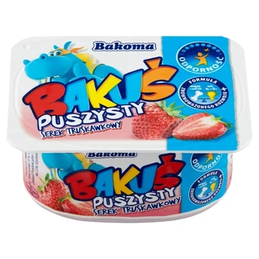 Bakoma Bakuś Puszysty serek truskawkowy 90 g - 2