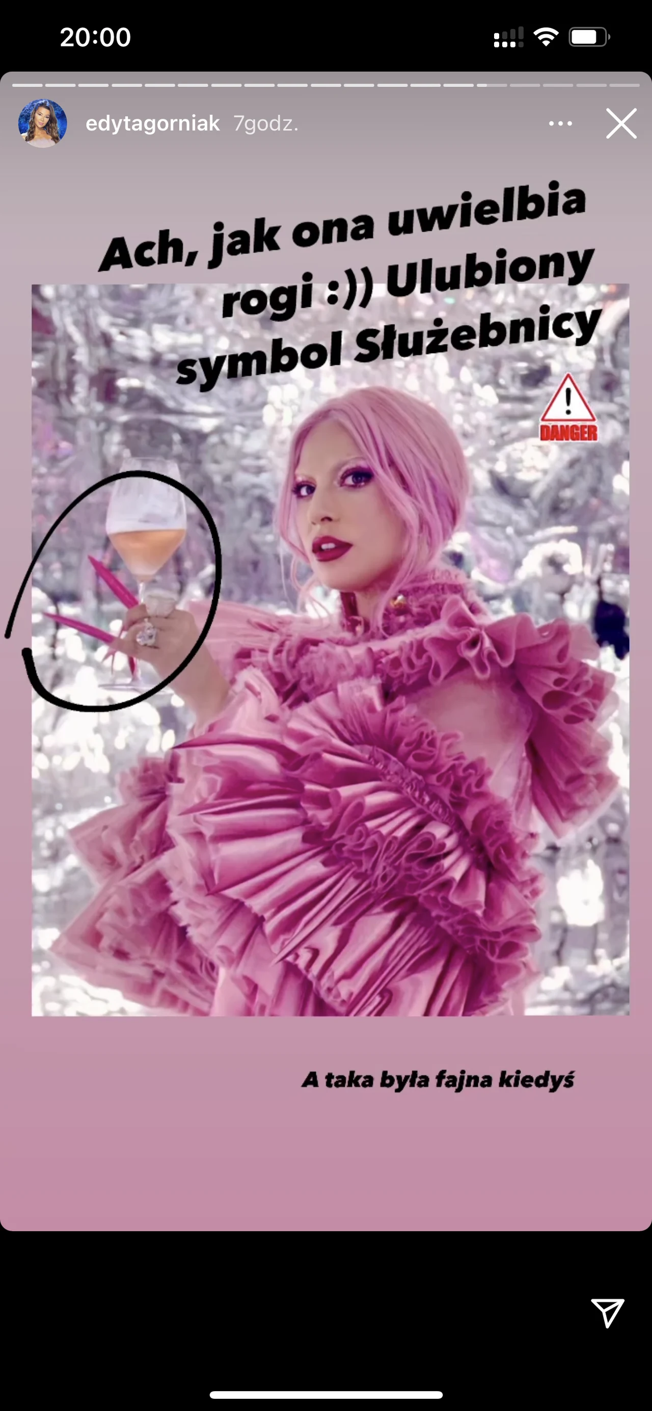 Screen od naszego informatora, przedstawiający InsaStory Edyty Górniak  Screen od naszego informatora, przedstawiający InsaStory Edyty Górniak