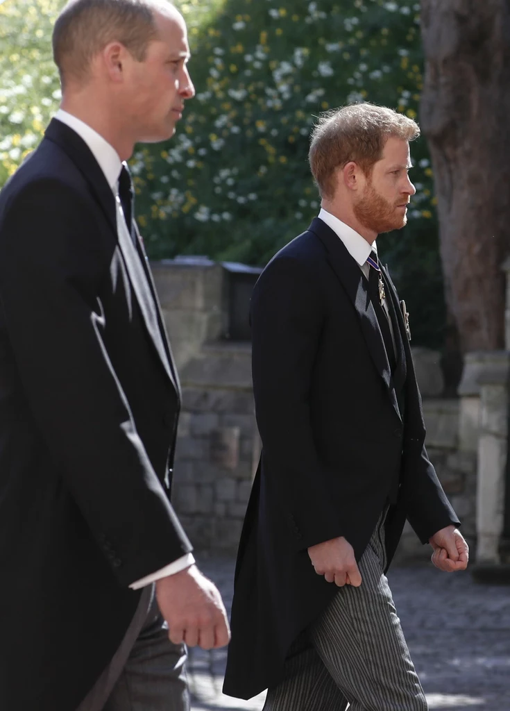 Książę William i Harry na pogrzebie księcia Filipa 