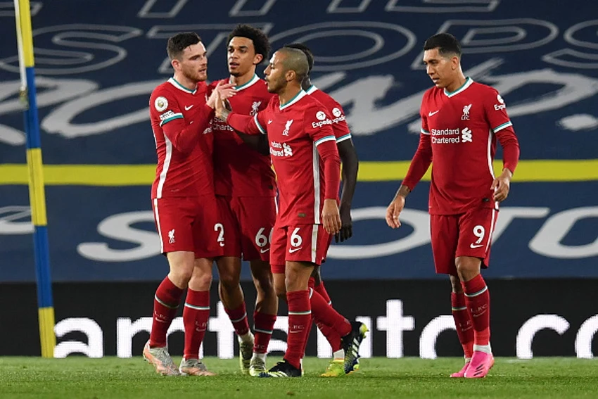 Radość piłkarzy Liverpoolu Radość piłkarzy Liverpoolu