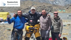 Tuż po akcji ratunkowej pod Annapurną/ Fot. Twitter: Russianclimb