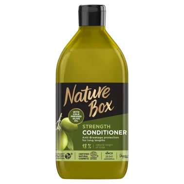 Nature Box Olive Oil Wzmacniająca odżywka do włosów długich i delikatnych z olejem z oliwki 385 ml - 1