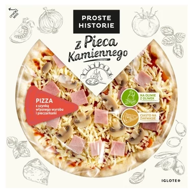 Proste Historie z Pieca Kamiennego Pizza z szynką własnego wyrobu i pieczarkami 320 g - 0