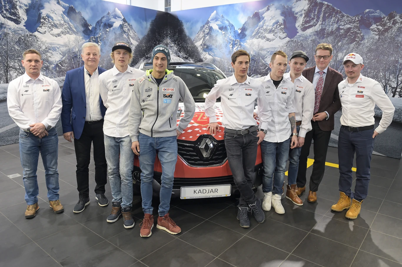 Kamil Stoch, Apoloniusz Tajner, Maciej Kot, Dawid Kubacki, Adam Małysz, Jan Ziobro, Grzegorz Zalewski, Stefan Hula