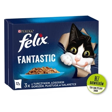 Felix Fantastic Karma dla kotów rybne smaki w galaretce 1,02 kg (12 x 85 g) - 1