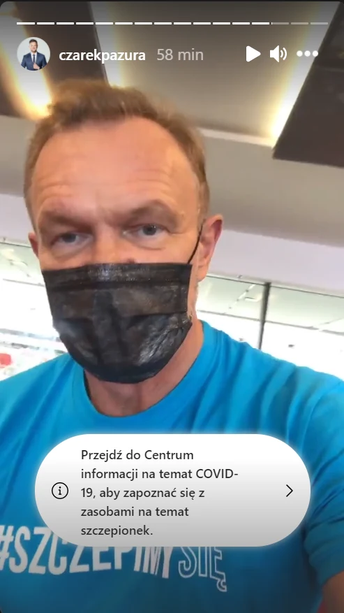 Cezary Pazura zamieścił relację z punktu szczepień w mediach społecznościowych 
