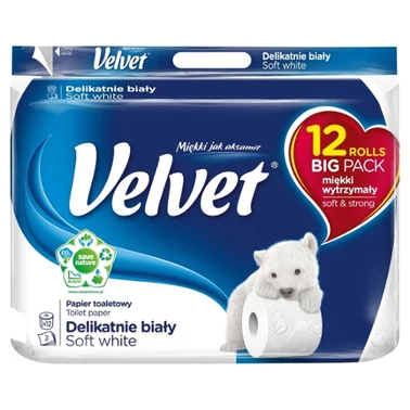 Velvet Delikatnie biały Papier toaletowy 12 rolek - 6