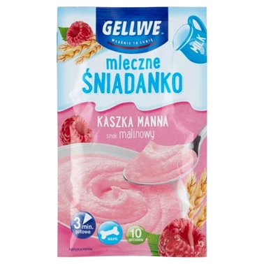 Gellwe Mleczne śniadanko Kaszka manna smak malinowy 50 g - 1