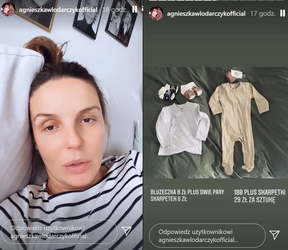 Agnieszka zdobyczami z lumpeksu pochwaliła się na Instagramie /instagram.com/agnieszkawlodarczykofficia/ Agnieszka zdobyczami z lumpeksu pochwaliła się na Instagramie /instagram.com/agnieszkawlodarczykofficia/