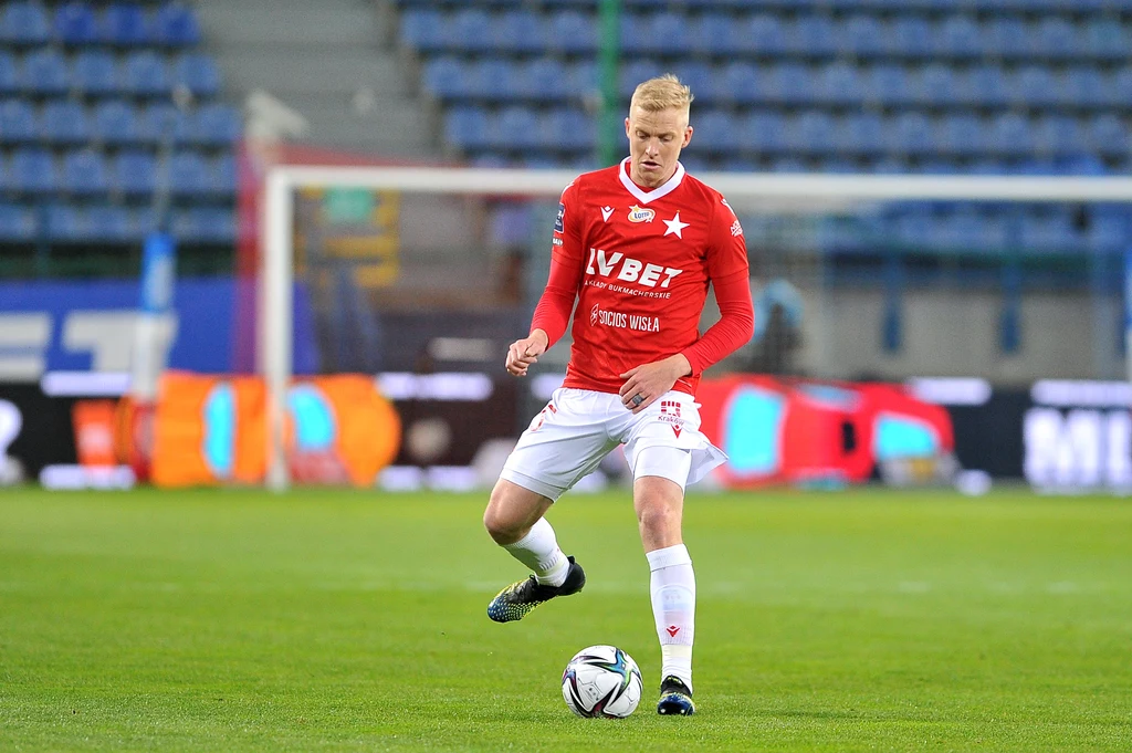 Michał Frydrych z Wisły Kraków w derbach. Michał Frydrych z Wisły Kraków w derbach.