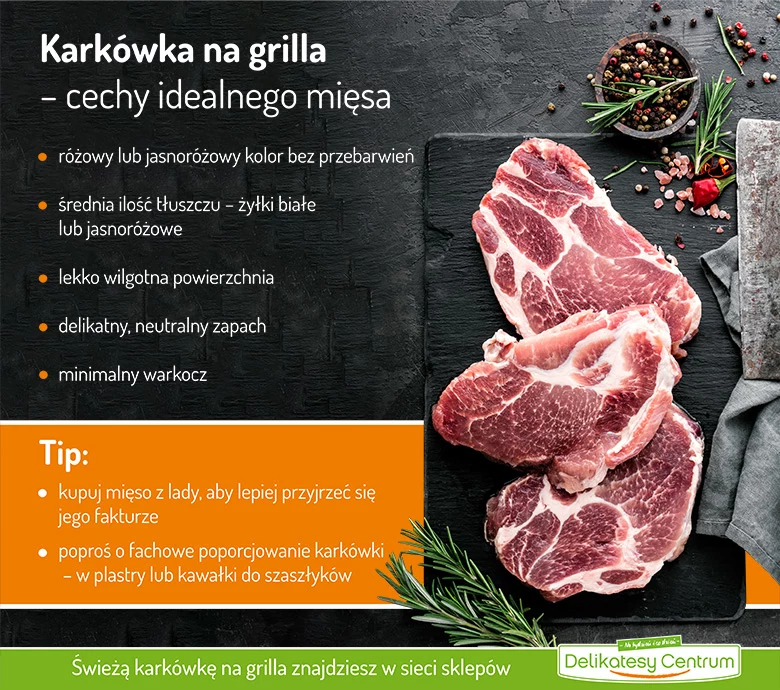Karkówka na grilla – cechy idealnego mięsa - infografika