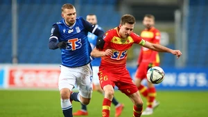 Jesper Karlström w meczu Lech Poznań - Jagiellonia Białystok