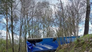 Kierowca spędził noc w lesie