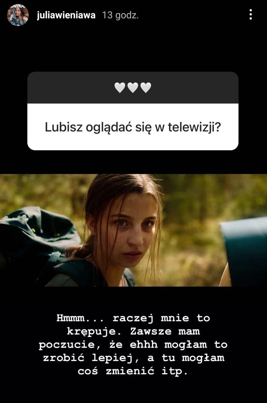 Screenshot z Instagrama @juliawieniawa Screenshot z Instagrama @juliawieniawa