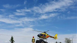 15-latek został przetransportowany helikopterem do szpitala (źródło: Facebook OSP Mucharz)