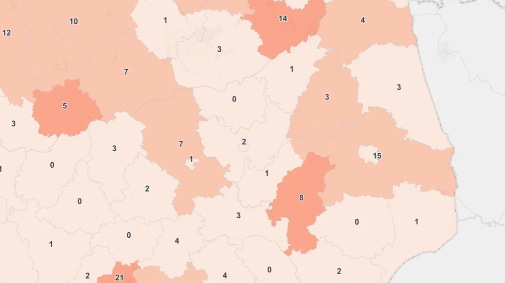 Fragment mapy, prezentowanej na rządowej stronied Fragment mapy, prezentowanej na rządowej stronied