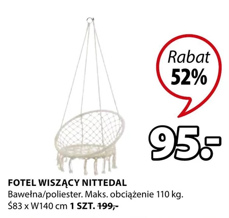 Fotel podwieszany Jysk