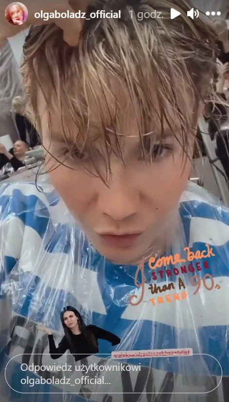 Screenshot z instastory @olgaboladz_official Screenshot z instastory @olgaboladz_official