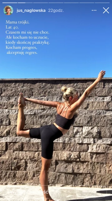 Justyna Nagłowska ćwiczy jogę (https://www.instagram.com/jus_naglowska/)