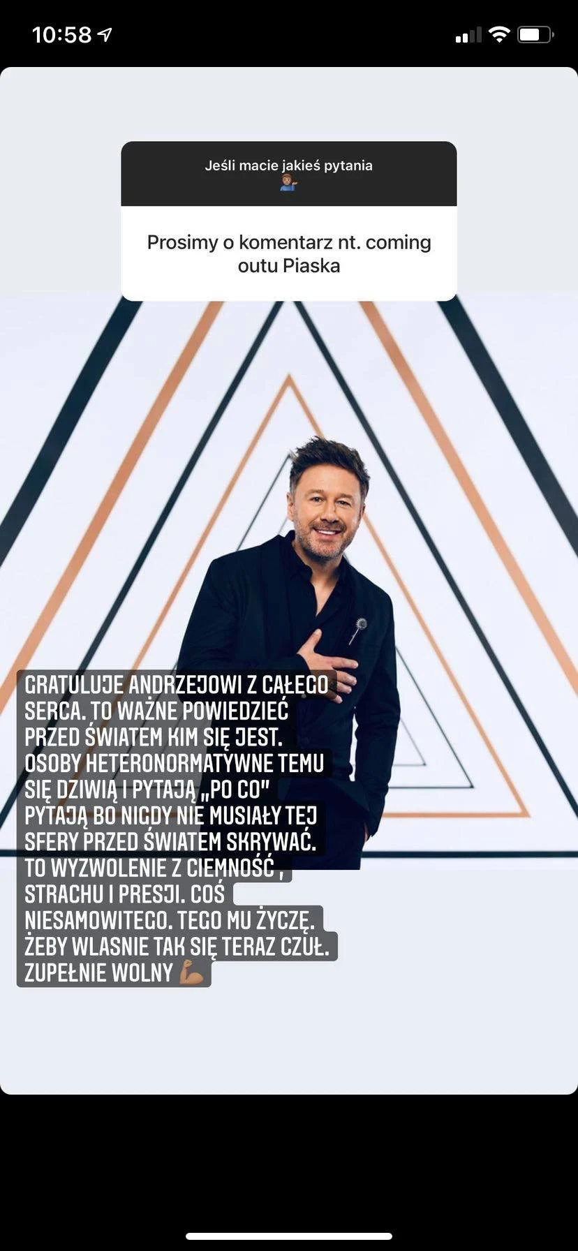 Michał Piróg komentuje wyznanie Piaska, fot. https://www.instagram.com/michalpirog/ Michał Piróg komentuje wyznanie Piaska, fot. https://www.instagram.com/michalpirog/
