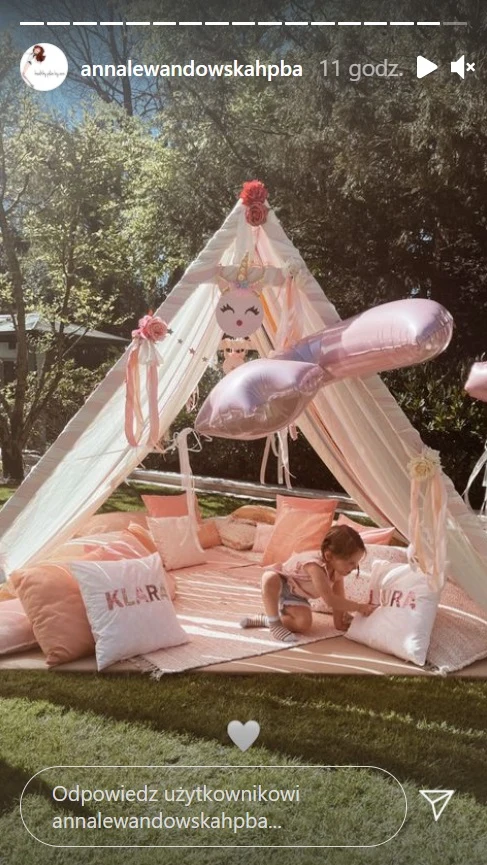 Lewandowscy zrobili swoim córkom na urodziny szałas Fot. https://www.instagram.com/annalewandowskahpba/