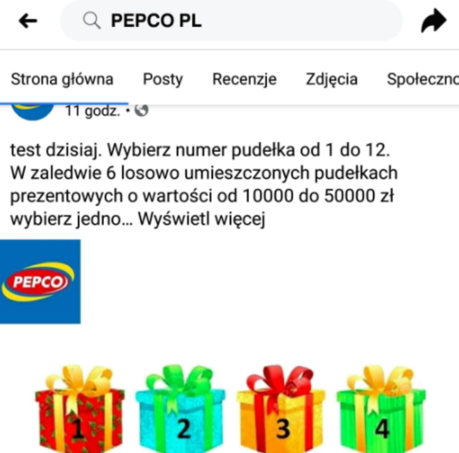 Fałszywa strona Pepco