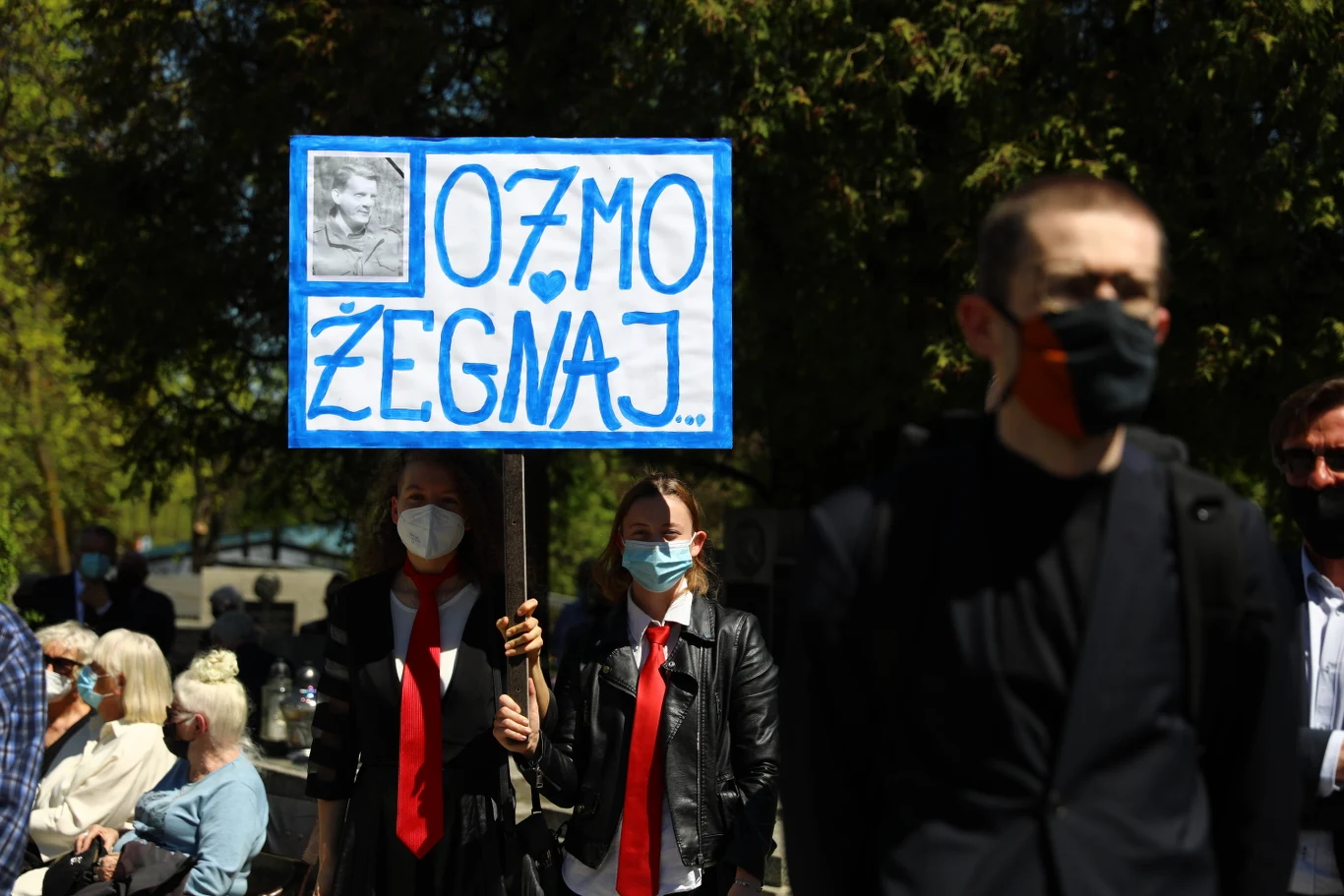 Transparent na pogrzebie Bronisława Cieślaka