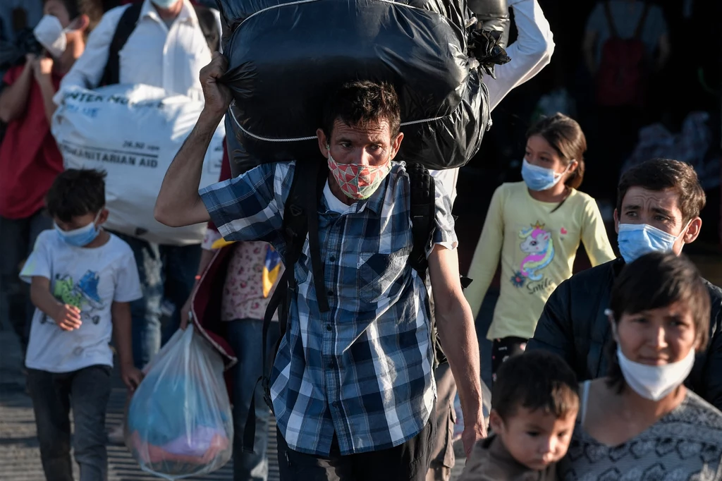 Uchodźcy na greckiej Lesbos.