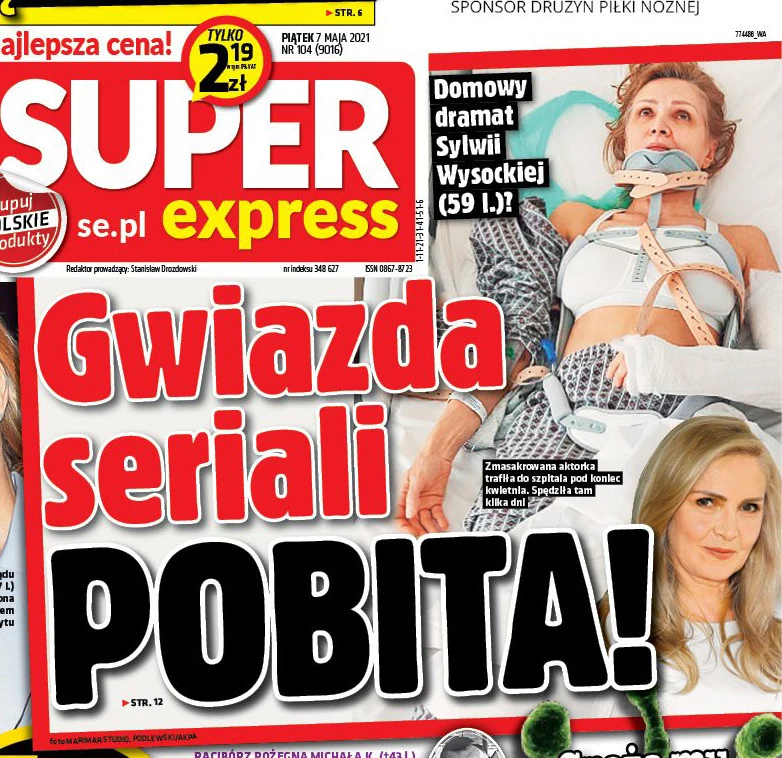 Sylwia Wysocka na okładce "Super Expressu" Sylwia Wysocka na okładce "Super Expressu"