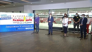 Konferencja prasowa na PGE Narodowym w sprawie kampanii zachęcającej do szczepień
