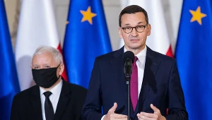 Jarosław Kaczyński (L) i Mateusz Morawiecki