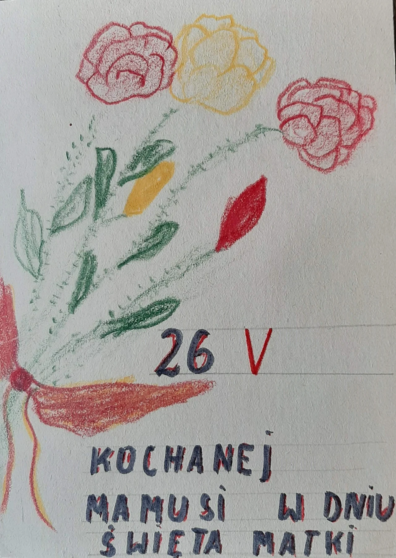 Laurka dla mamy zrobiona przez małego Mariusza Laurka dla mamy zrobiona przez małego Mariusza